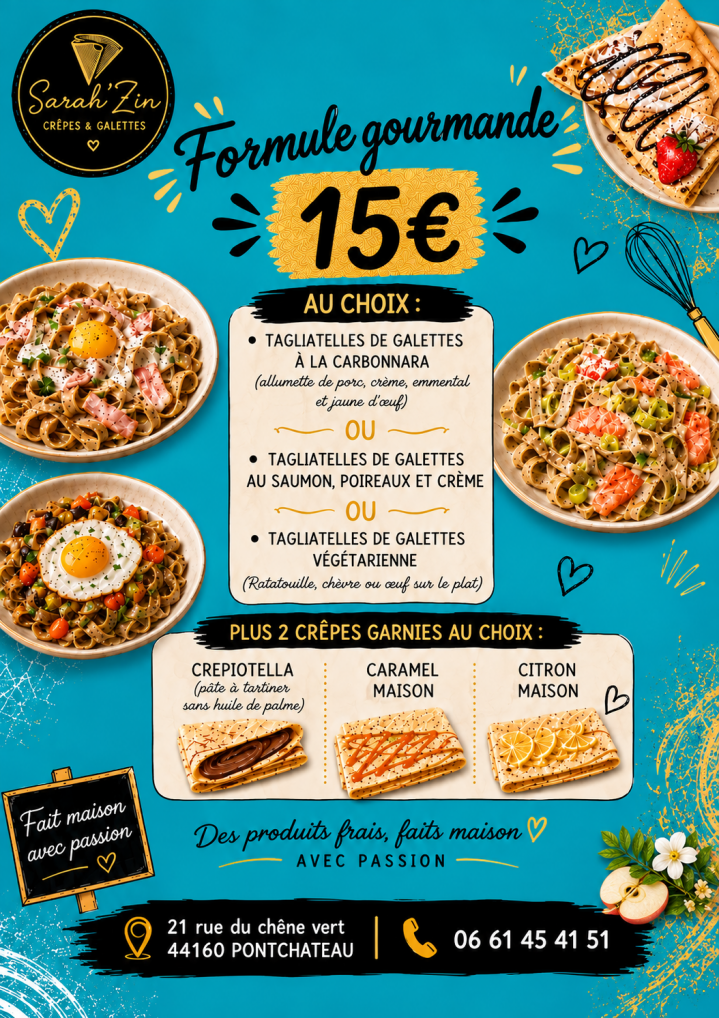 FORMULE GOURMANDE 15€